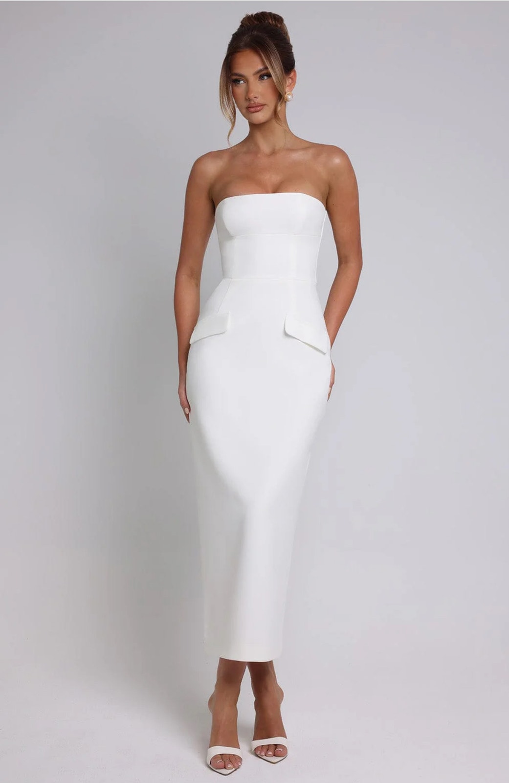 New Babyboo Roxanne Midaxi Dress Ivory Size Medium Cocktail Party Dress